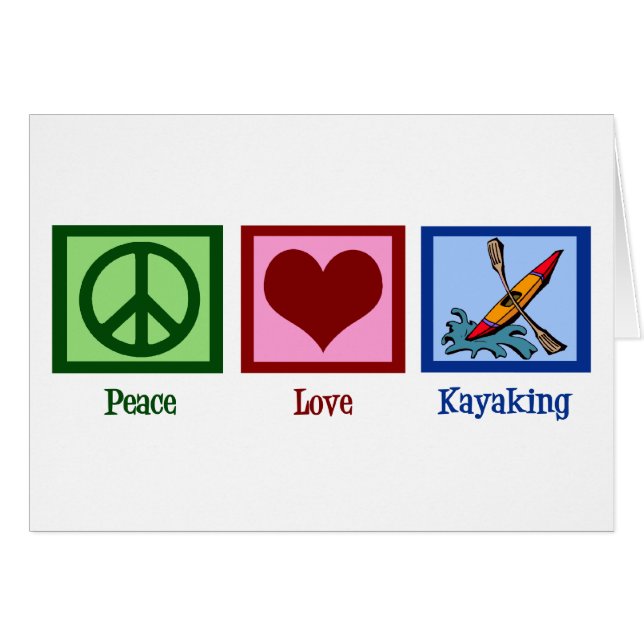 Peace Love Kayaking Card (Front Horizontal)
