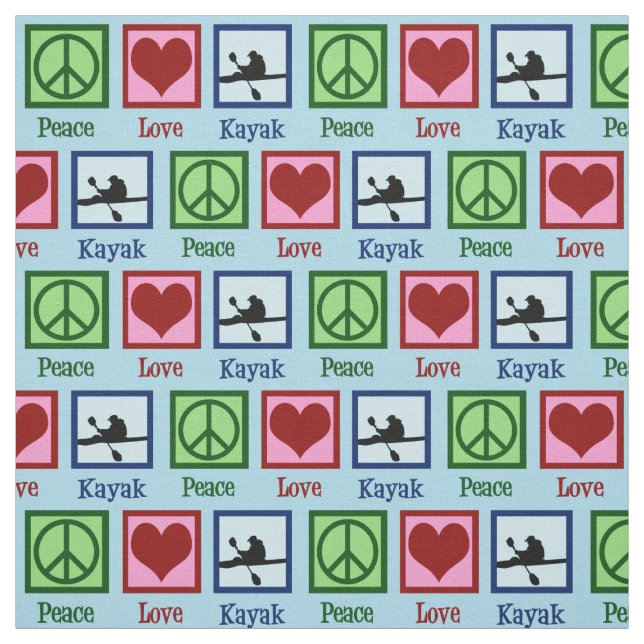 Peace Love Kayaking Fabric (Swatch)