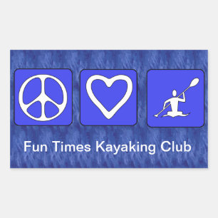 Peace Love Kayaking Sticker