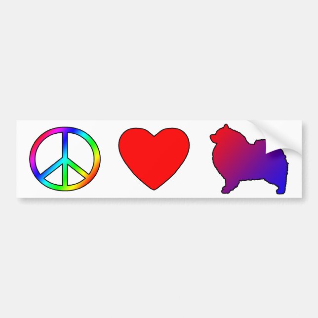Peace Love Keeshonden Bumper Sticker (Front)