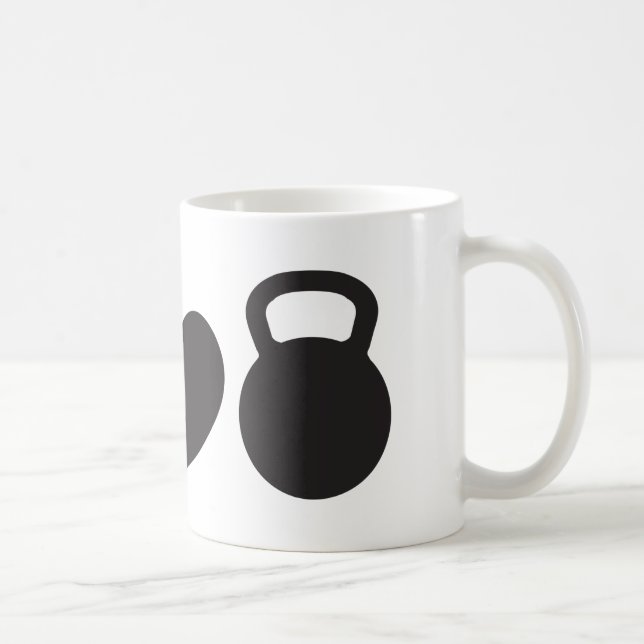 Peace, Love, & Kettlebell" Mug (Right)