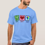 Peace Love Kites Cute Kite Festival T-Shirt<br><div class="desc">A cute kite festival gift for someone who loves flying kites at the park.</div>