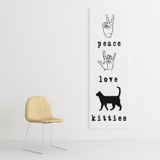 Peace Love Kitties Cat Lover Art Canvas Print