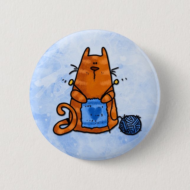 peace love knit 2 inch round button (Front)