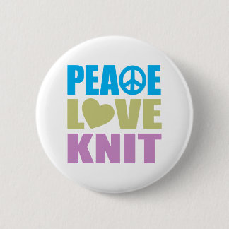 Peace Love Knit 2 Inch Round Button