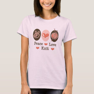 Peace Love Knit Knitting T-shirt