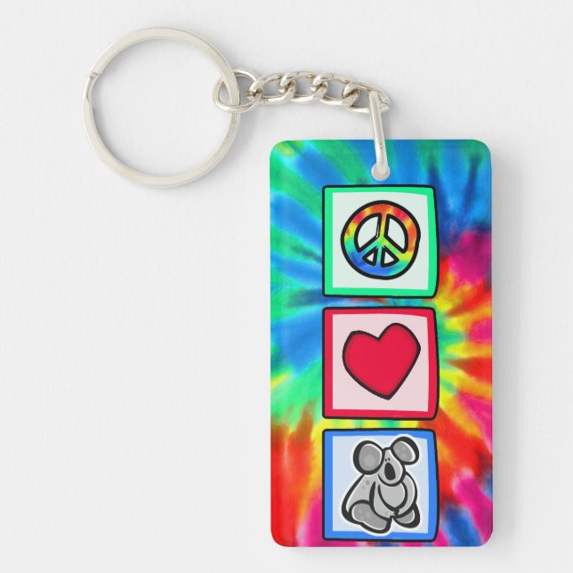 Peace, Love, Koalas Keychain (Front)