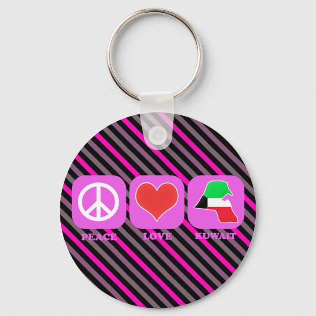 Peace Love Kuwait Keychain (Front)