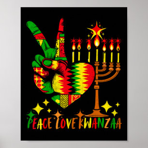 Peace Love Kwanzaa African American Heritage Happy Poster