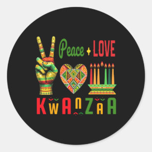 Peace Love Kwanzaa African Heritage Cultural Art 1 Classic Round Sticker