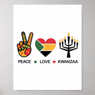 Peace Love Kwanzaa Africanhappy Kwanzaa  Poster