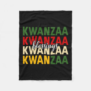 Peace Love Kwanzaa Blessings Christmas African Hol Fleece Blanket