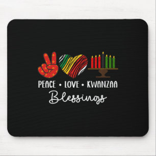 Peace Love Kwanzaa Blessings Christmas African Hol Mouse Pad