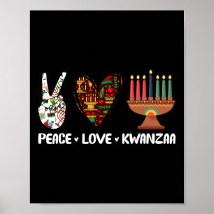 Peace Love Kwanzaa Pyjamas African Happy Kwanzaa M Poster