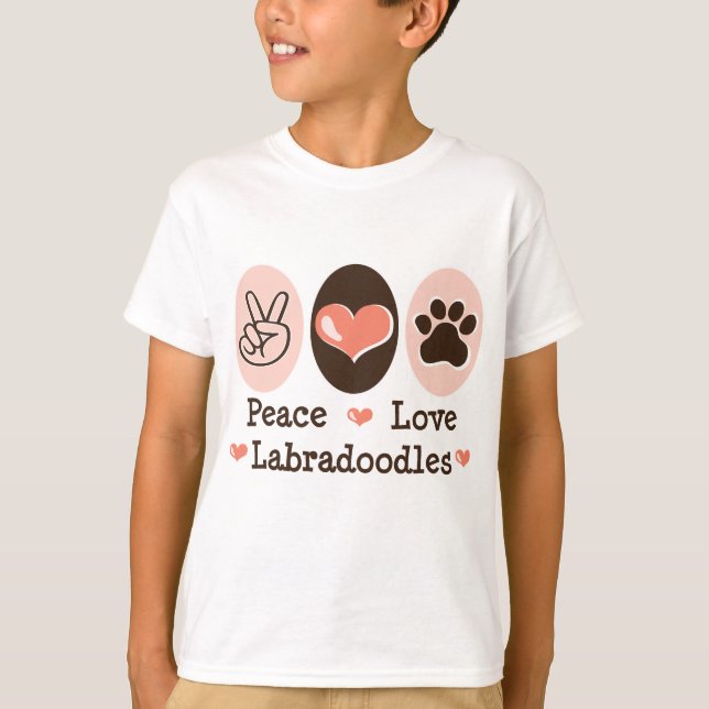 Peace Love Labradoodles Kids T shirt (Front)