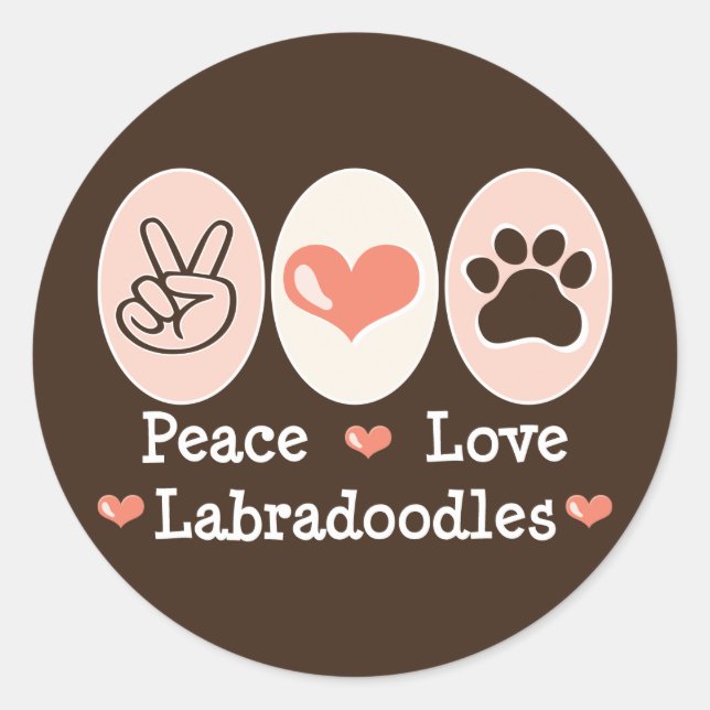 Peace Love Labradoodles Stickers (Front)