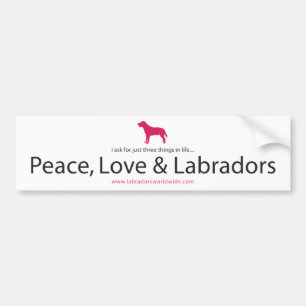 Peace, Love & Labradors Bumper Sticker