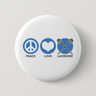Peace Love Lacrosse 2 Inch Round Button