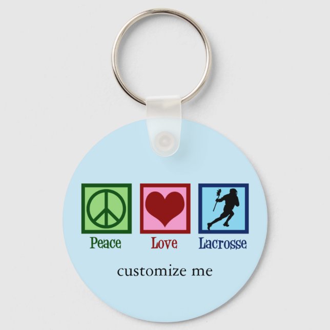 Peace Love Lacrosse Keychain (Front)