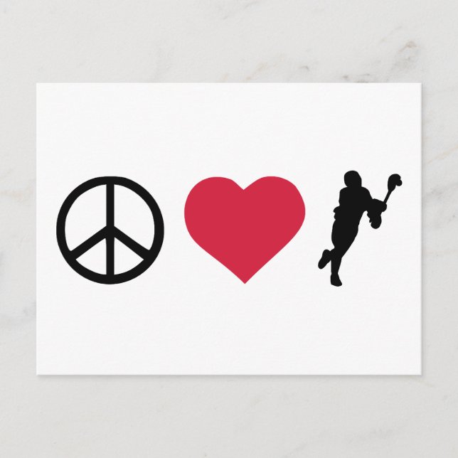 Peace, Love & Lacrosse Postcard (Front)