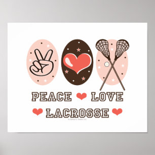 Peace Love Lacrosse Poster Print