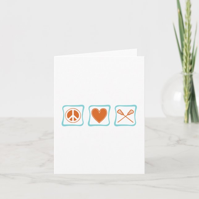 Peace Love Lacrosse Squares Note Card (Front)