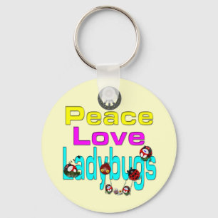 Peace Love Ladybugs Keychain
