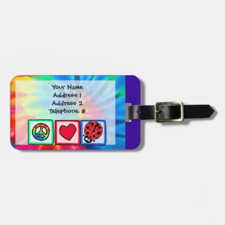 Peace, Love, Ladybugs Luggage Tag