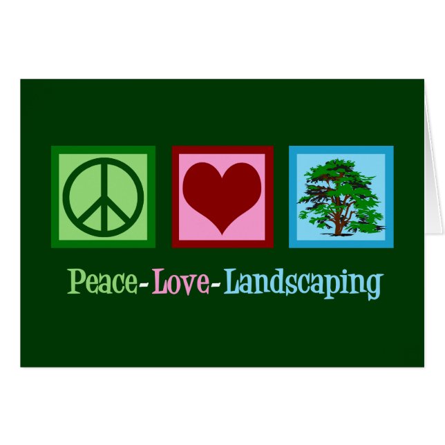 Peace Love Landscaping Company Carte de vacances (Devant horizontal)