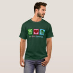 Peace Love Landscaping T-Shirt<br><div class="desc">Peace Love Landscaping Christmas gift for a landscaper who is an expert at horticulture and transforming your yard or lawn with pretty flora and fauna. A cute present for someone who perfectly manicures your lawn's grass and flowers or an arborist company that performs tree trimming. Cute lawn care design.</div>