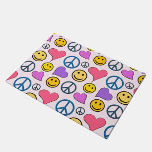 Peace Love Laugh Pattern Doormat