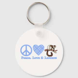Peace, Love & Lemurs Keychain