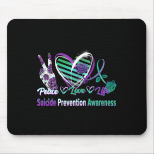 Peace Love Life Suicide Awareness  Semi Colon Gift Mouse Pad