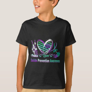 Peace Love Life Suicide Awareness Semi Colon Gift T-Shirt