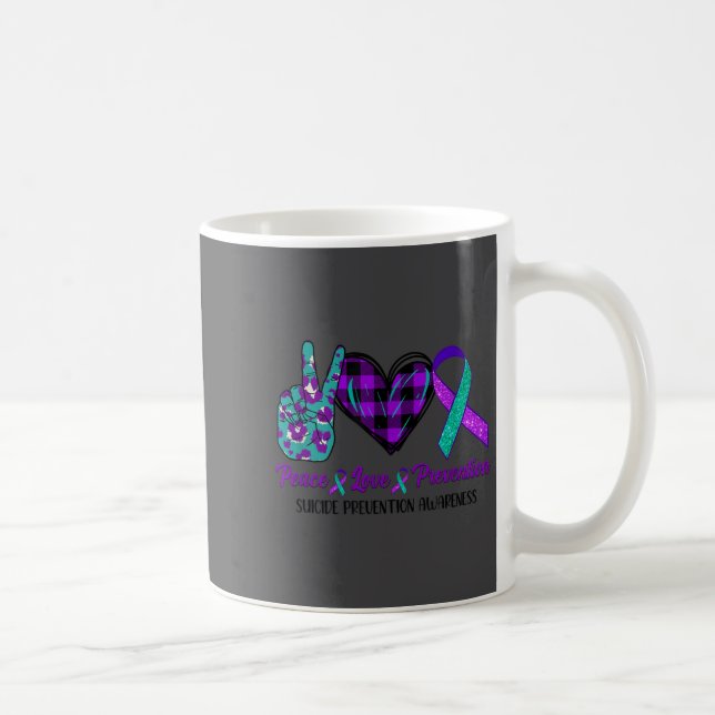 Peace Love Life Suicide Awareness Womens Semi Colo Coffee Mug (Right)
