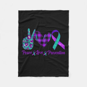 Peace Love Life Suicide Awareness Womens Semi Colo Fleece Blanket
