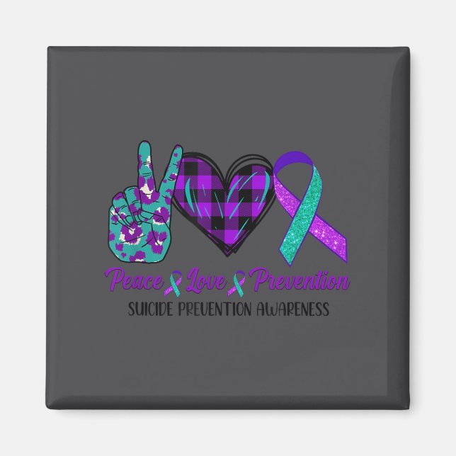 Peace Love Life Suicide Awareness Womens Semi Colo Magnet (Front)