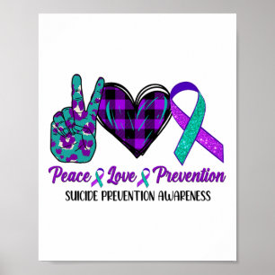 Peace Love Life Suicide Awareness Womens Semi Colo Poster