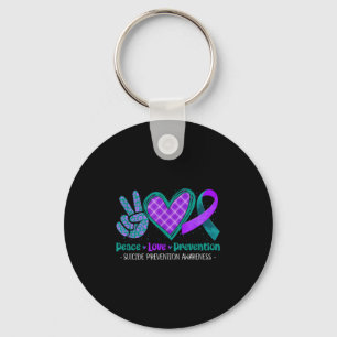 Peace Love Life Suicide Prevention Awareness Purpl Keychain