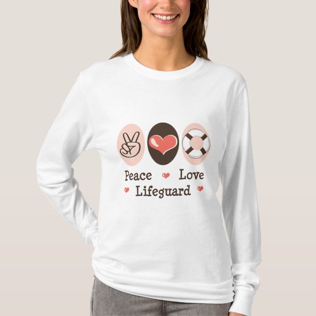 Peace Love Lifeguard Long Sleeve Tee Shirt (Front)