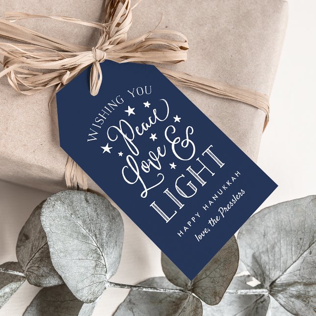 Peace, Love & Light | Hanukkah Gift Tags (Creator Uploaded)