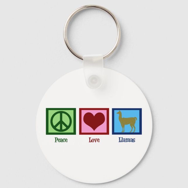 Peace Love Llamas Keychain (Front)