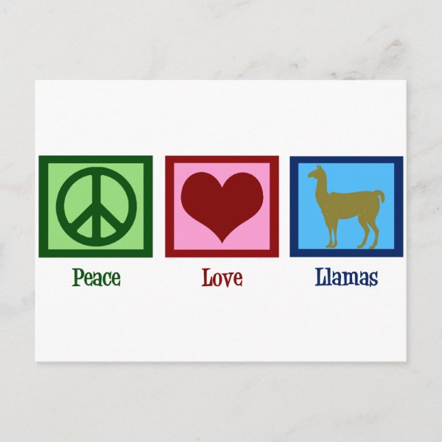 Peace Love Llamas Postcard (Front)