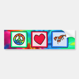 Peace, Love, Lobsters Bumper Sticker
