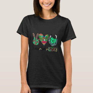 Peace Love Lucky St. Patricks Day Horseshoe Wester T-Shirt