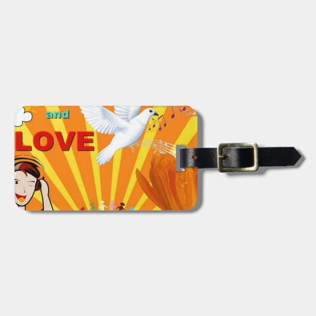 Peace & Love Luggage Tag (Front Horizontal)