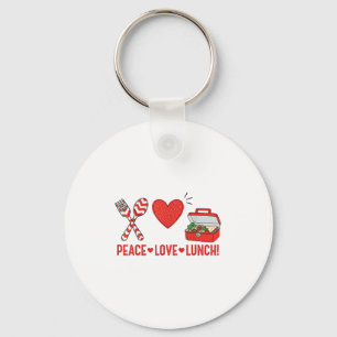 Peace Love Lunch Lady Appreciation Box Back To Sch Keychain