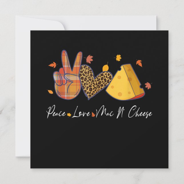 Peace Love Mac N Cheese Halloween Thanksgiving Invitation (Front)