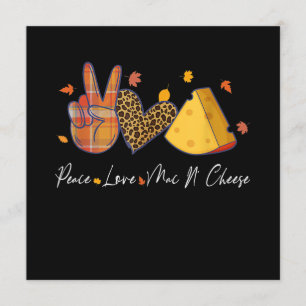 Peace Love Mac N Cheese Halloween Thanksgiving Invitation