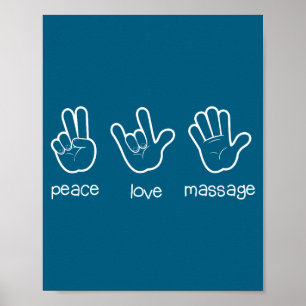 Peace Love Mage , Funny Quote Gift For Therast  Poster
